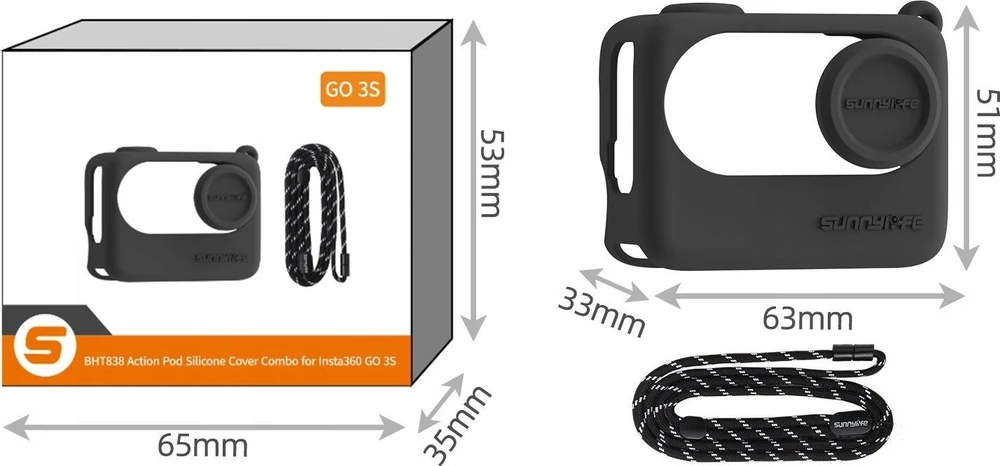 SunnyLife Cover Dėklo dangtelis, skirtas Insta360 Go 3s Action Pod + Cover / G3s-bht838-d