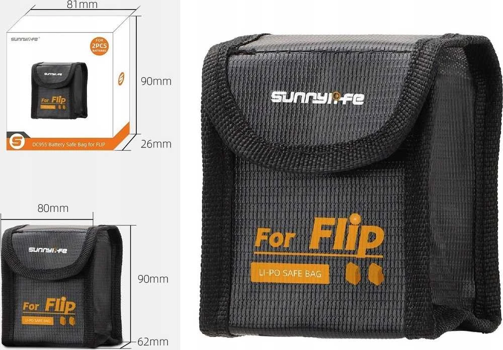 SunnyLife Futerał Dėklas Dėklas 2x Akumuliatorius Bateria Do Drona Dji Flip Ognioodporny / Fp-dc955-2