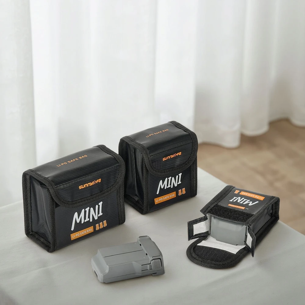 „SunnyLife“ dėklas, atsparus ugniai, 3 baterijos, „DJI Mini 5 4 3 Pro Mini 3“ / N5p-dc085-3