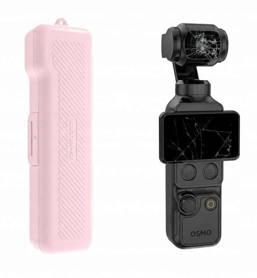 SunnyLife Dėklas apsauginis Hard Case skirtas Dji Osmo Pocket 4 / 3 + vieta filtrams kortelėms / Op4-k170-p / rausvas (SB12314)