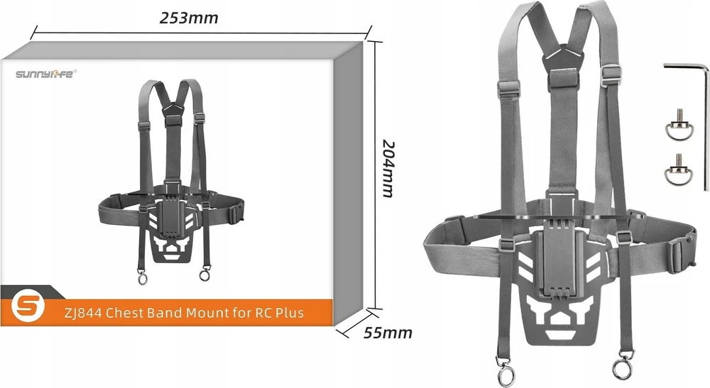 SunnyLife diržų laikiklis kaklo dirželio pečių krūtinės laikiklis skirtas DJI RC Plus drone nuotolinio valdymo pultui / Zj844-d