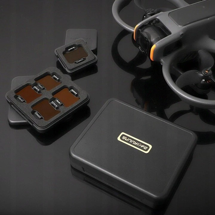 „SunnyLife“ filtras visiškai pilkas filtras Nd16 Ndx16 + DJI Avata 2 Avata2 „Sunnylife Drone“ dėklas / At2-fi832-16