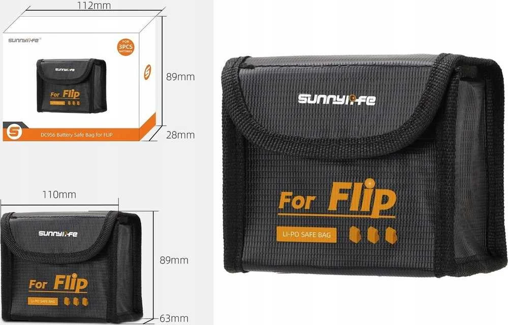 SunnyLife Futerał Dėklas Dėklas 3x Akumuliatorius Bateria Do Drona Dji Flip Ognioodporny / Fp-dc956-3