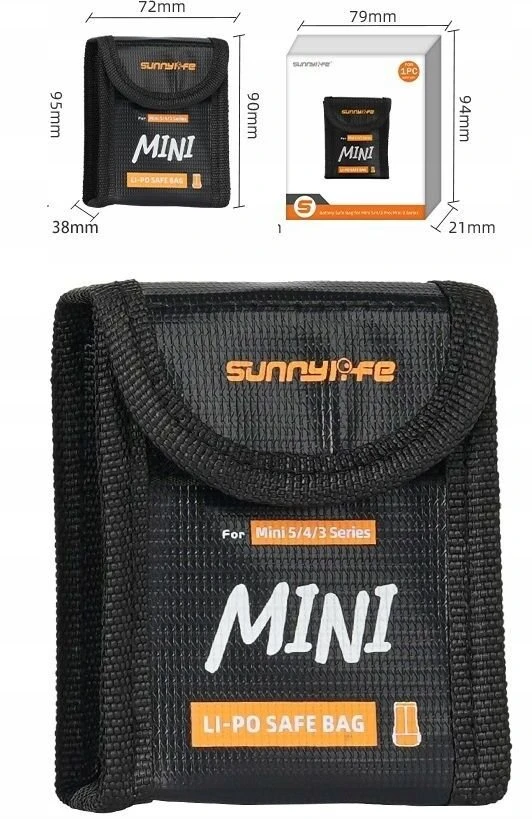 SunnyLife Futerał Dėklas Dėklas Ognioodporny 1x Akumuliatorius Dji Mini 5 4 3 Pro Mini 3 / N5p-dc083-1