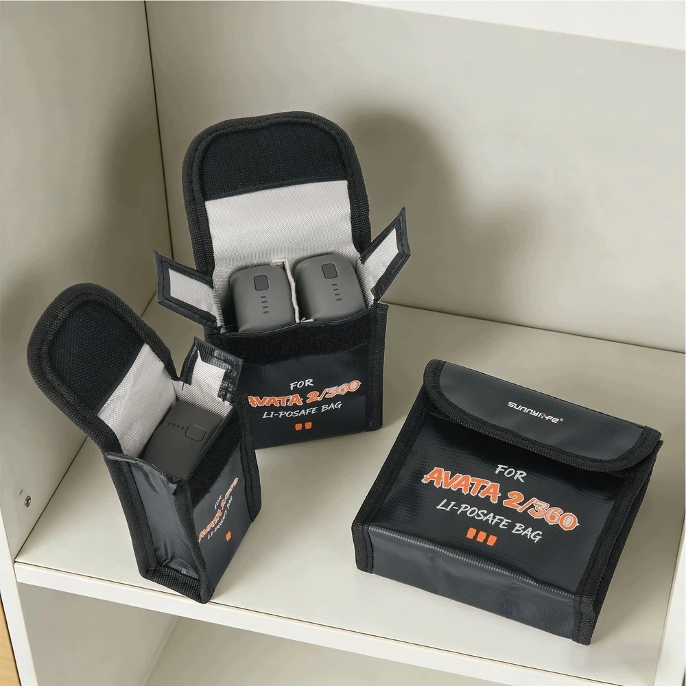 „SunnyLife“ dėklas, futliaras, ugniai atsparus dangtelis 3x akumuliatorius baterija Dji Avata 2 / Avata 360 / At3-dc188-3 (SB11955)
