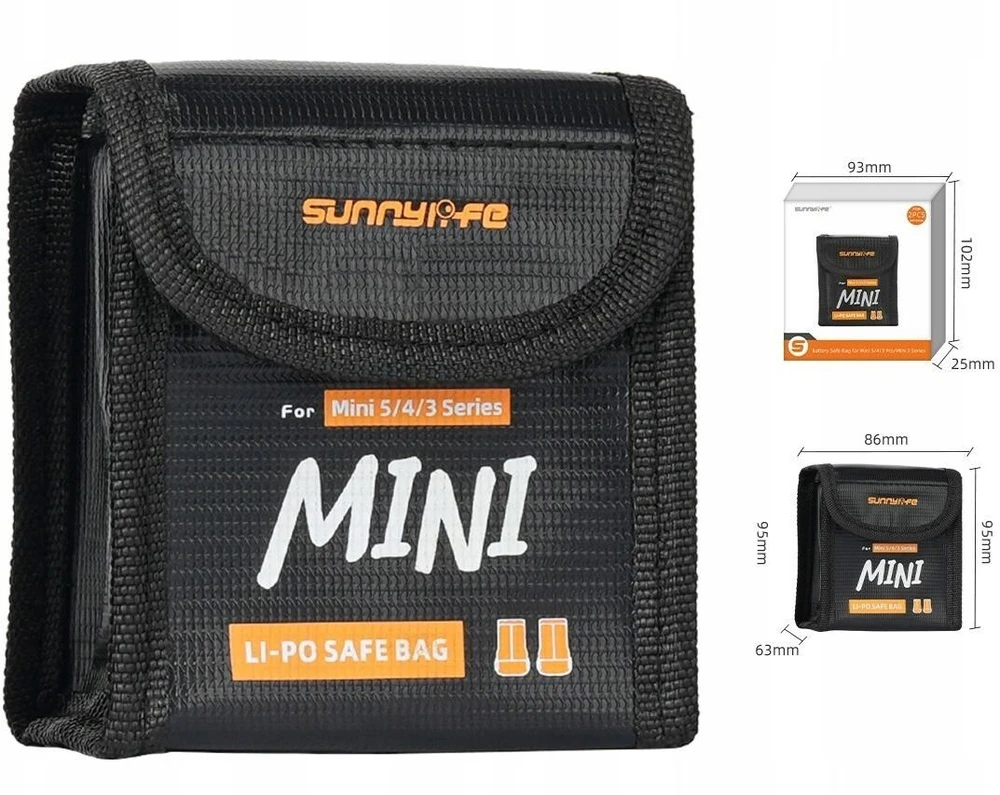 SunnyLife Futerał Dėklas Dėklas Ognioodporny 2x Akumuliatorius Dji Mini 5 4 3 Pro Mini 3 / N5p-dc084-2