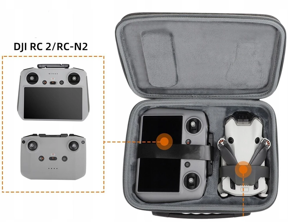 Sunnylife Futerał Hard Case Dėklas Dėklas Walizka Do DronaDji Mini 4 Pro + Pilot Dji Rc 2 / N4p-b697