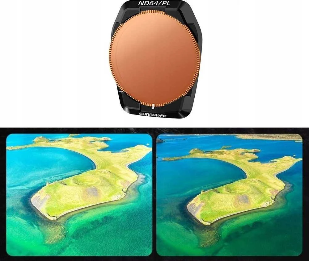 SunnyLife HIBRIDINIS FILTRAS 2in1 Poliarizacinis PL + Pilkas ND64 skirtas DJI AIR 3S 3 S + Dėklas / FI923-64P