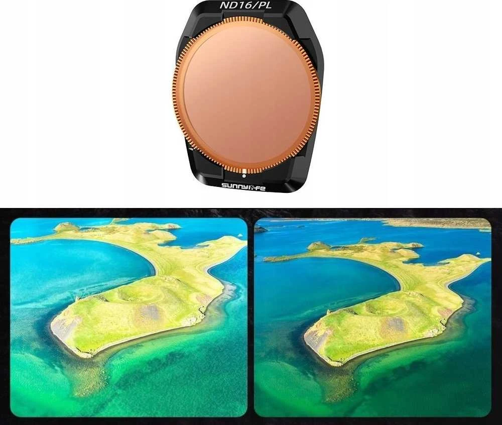 „SunnyLife“ HIBRIDINIS FILTRAS 2 in 1 Poliarizacinis PL + Pilkas ND16, skirtas DJI AIR 3S 3 S + Dėklas / FI923-16P