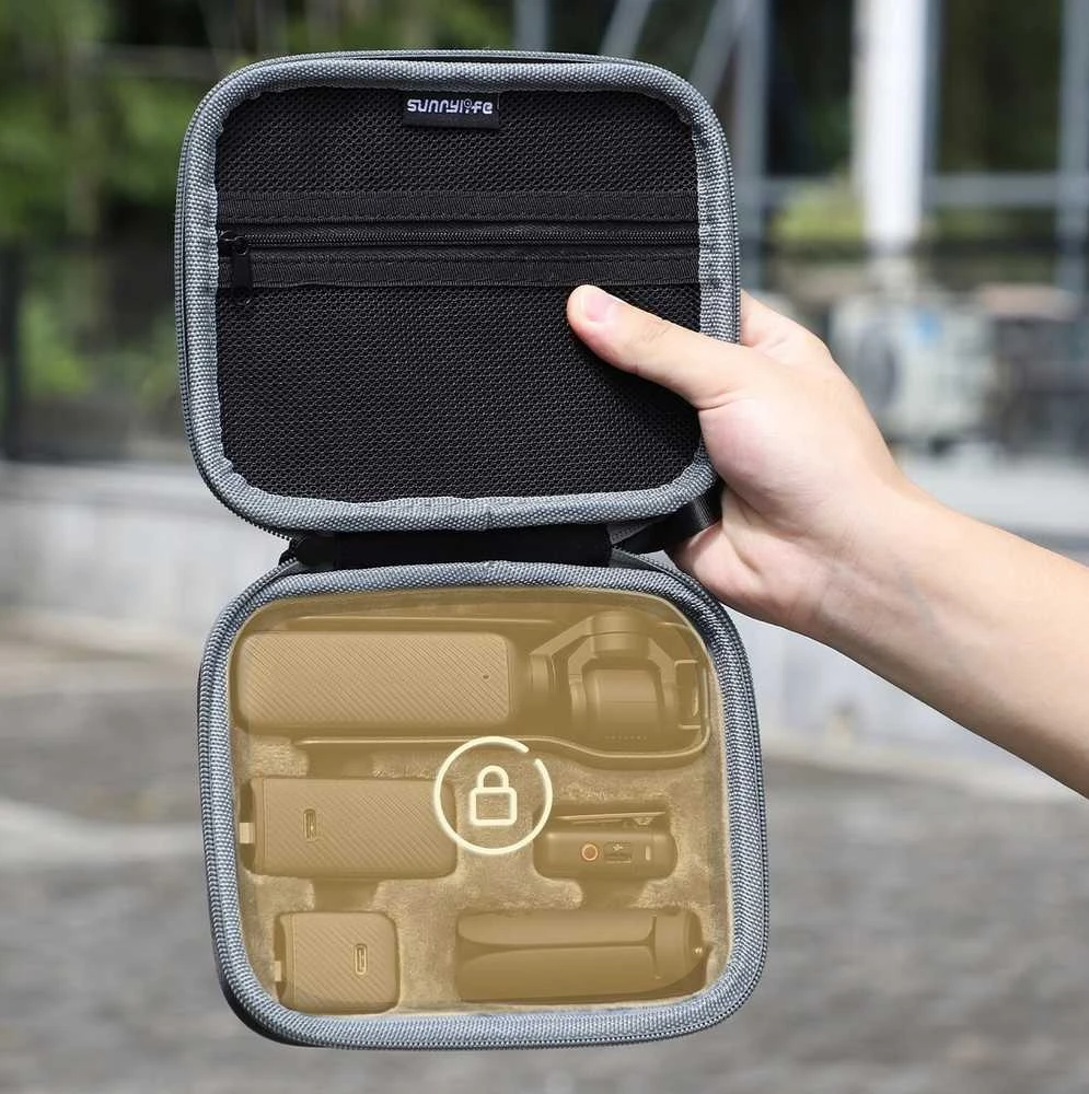 SunnyLife kietas dėklas nešiojamasis dėklas, lagaminas, skirtas DJI Osmo Pocket 3 + priedai / Op3-b718-d