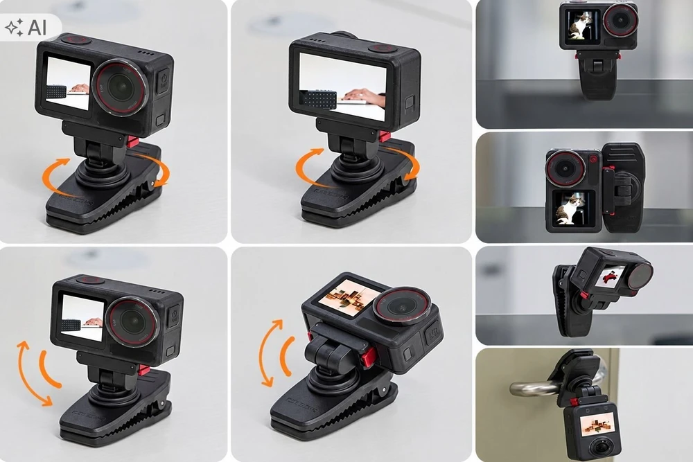 SunnyLife Klips Laikiklis Mocowanie Na Magnes Szelki Do Dji Osmo 360 / Action 5 Pro / 4 / 3 / 2 / Mj-171-d