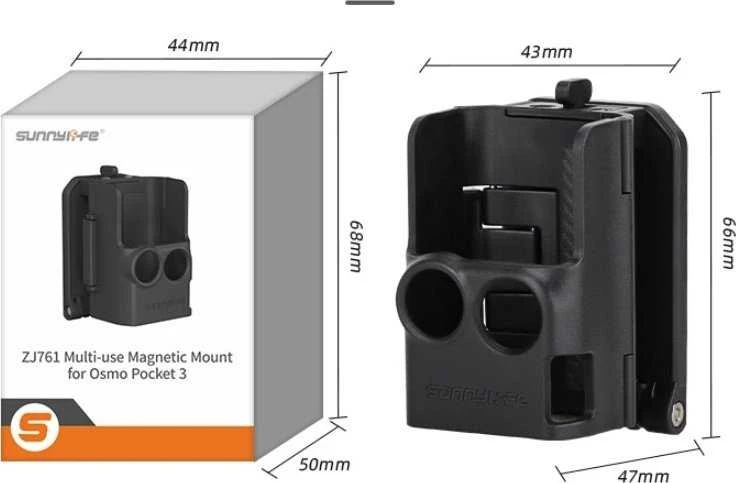 SunnyLife korpuso dangtelio laikiklio magneto tvirtinimas vertikaliai + horizontaliai, skirta DJI Osmo Pocket 3 / Op3-zj761-d