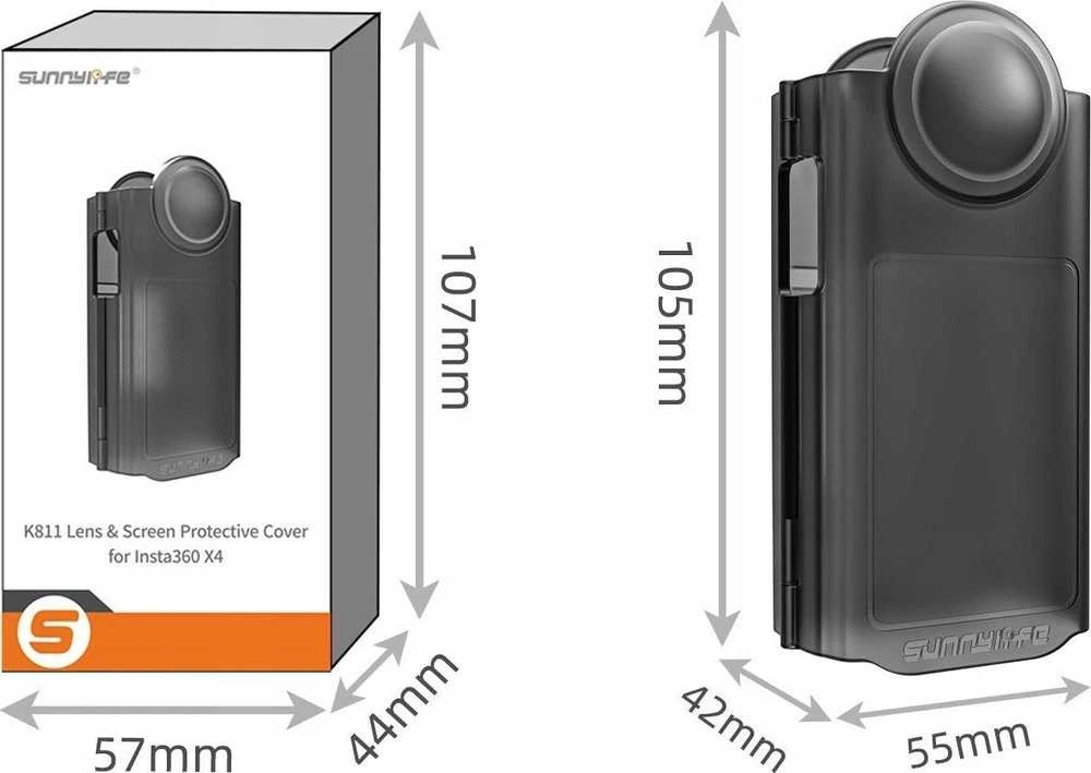 SunnyLife korpuso dėklas kietas dangtelis fotoaparatams Insta360 X4 / Insta 360 X 4 / X4-k811-tr