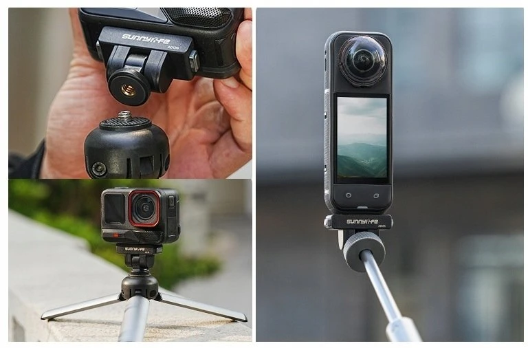 SunnyLife Laikiklis Greito sujungimo magnetas ant sriegio 1/4'''' Insta360 X4 Air X5 Ace Pro 2 / Ad136-d