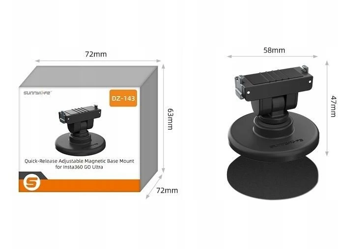 SunnyLife greitojo jungimo laikiklis 1/4'''' tvirtinimas + magnetinis pagrindas Insta360 Go Ultra / Dz-143-d (SB11331)