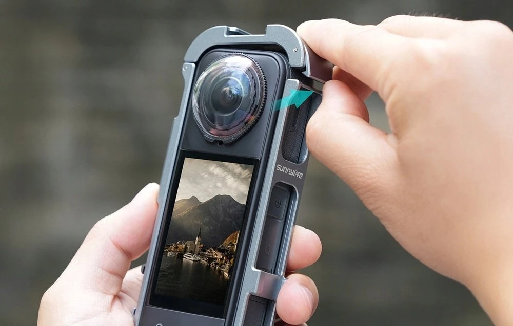 „Sunnylife“ metalinis magnetinis rėmelis su silikoniniu objektyvo dangteliu, skirtas „Insta360 X5“