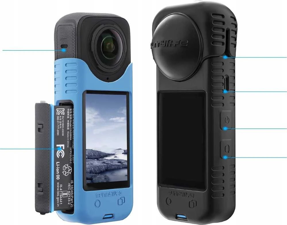 SunnyLife objektyvo dangtelis + silikono korpuso dangtelio apsauga, skirta Insta360 X4 / X 4 / X4-bht818-tr Baltas