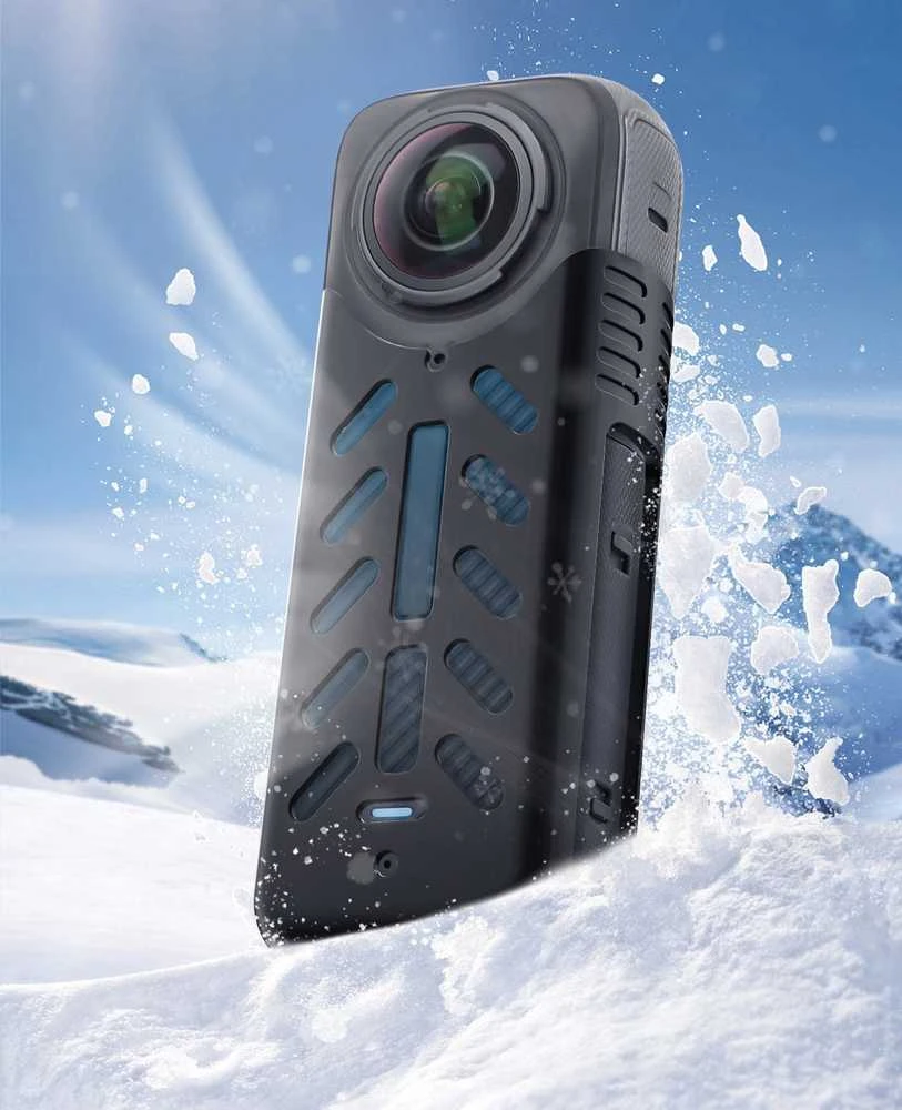 SunnyLife objektyvo dangtelis + silikono korpuso dangtelio apsauga, skirta Insta360 X4 / X 4 / X4-bht818-tr Baltas