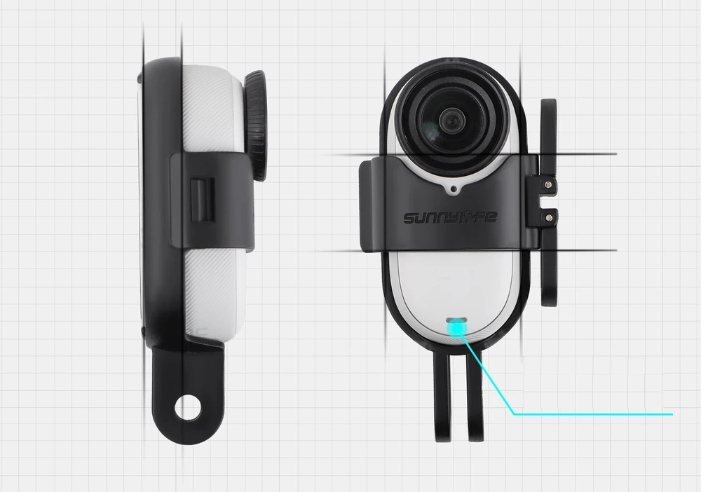 SunnyLife rėmo korpuso rėmo laikiklio laikiklis, skirtas Insta360 Insta 360 Go 3 / Go 3s / Zj843