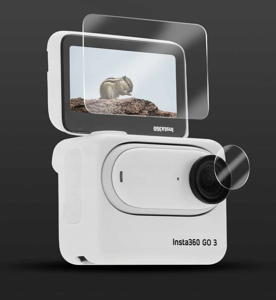 SunnyLife Szkło Osłona Na Obiektyw + Ekran 2w1 Do Insta360 Go 3 I Action Pod / Ist-bhm587-2
