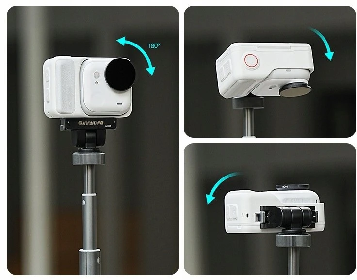 „Sunnylife“ 1/4 colio greito prijungimo adapteris su 180° pasukimu, skirtas „Insta360 GO Ultra“