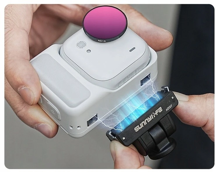 „Sunnylife“ 1/4 colio greito prijungimo adapteris su 180° pasukimu, skirtas „Insta360 GO Ultra“