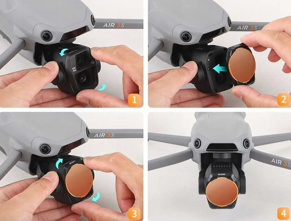Sunnylife Filtras Ochronny Uv Mc Ultrafioletowy Do Drona Dji Air 3s 3 S + Futerał Dėklas / A3s-fi921-m