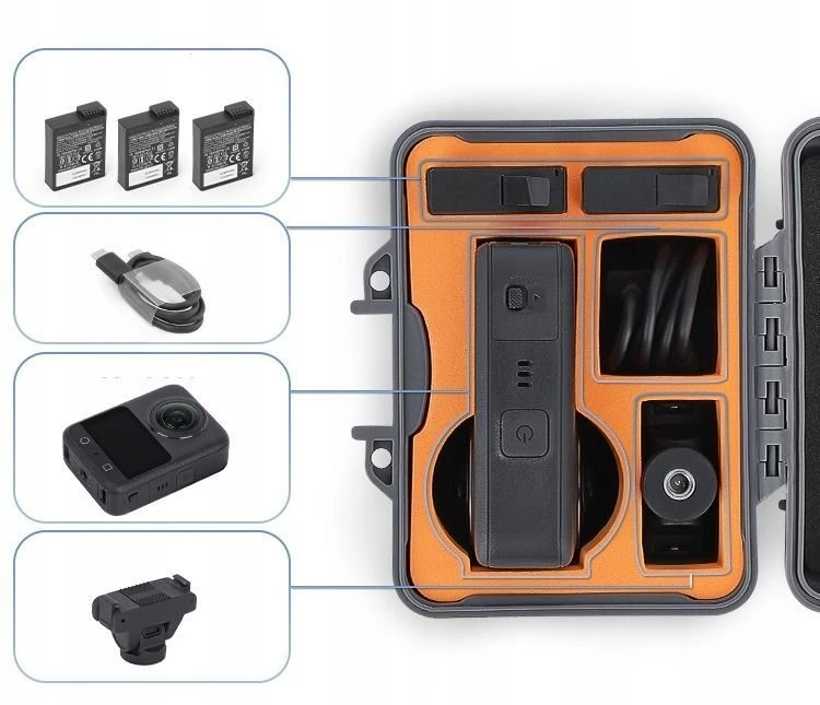 SunnyLife Vandeniui atsparus dėklas lagaminėlis apsauginis mini hard case, skirtas DJI Osmo 360 / Aqx-21-gy