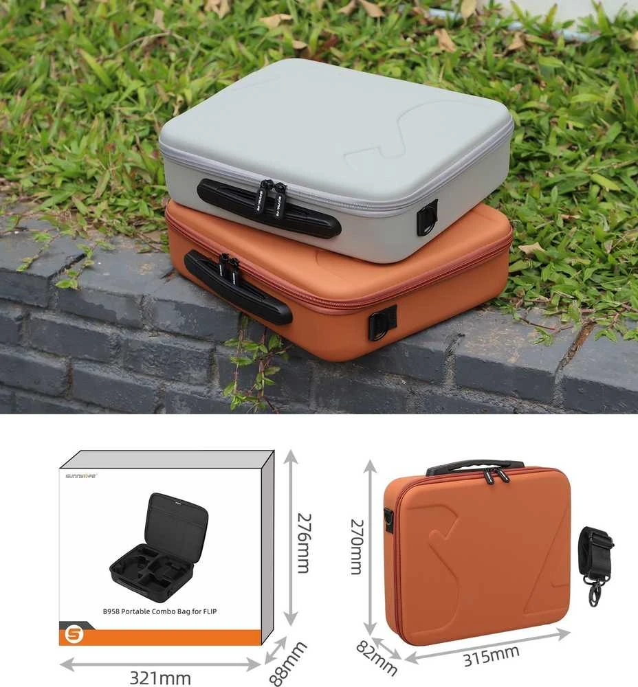„SunnyLife XL“ kietas dėklas DJI FLIP nuotolinio valdymo pultui ir dronui / FP-B958-C / oranžinis