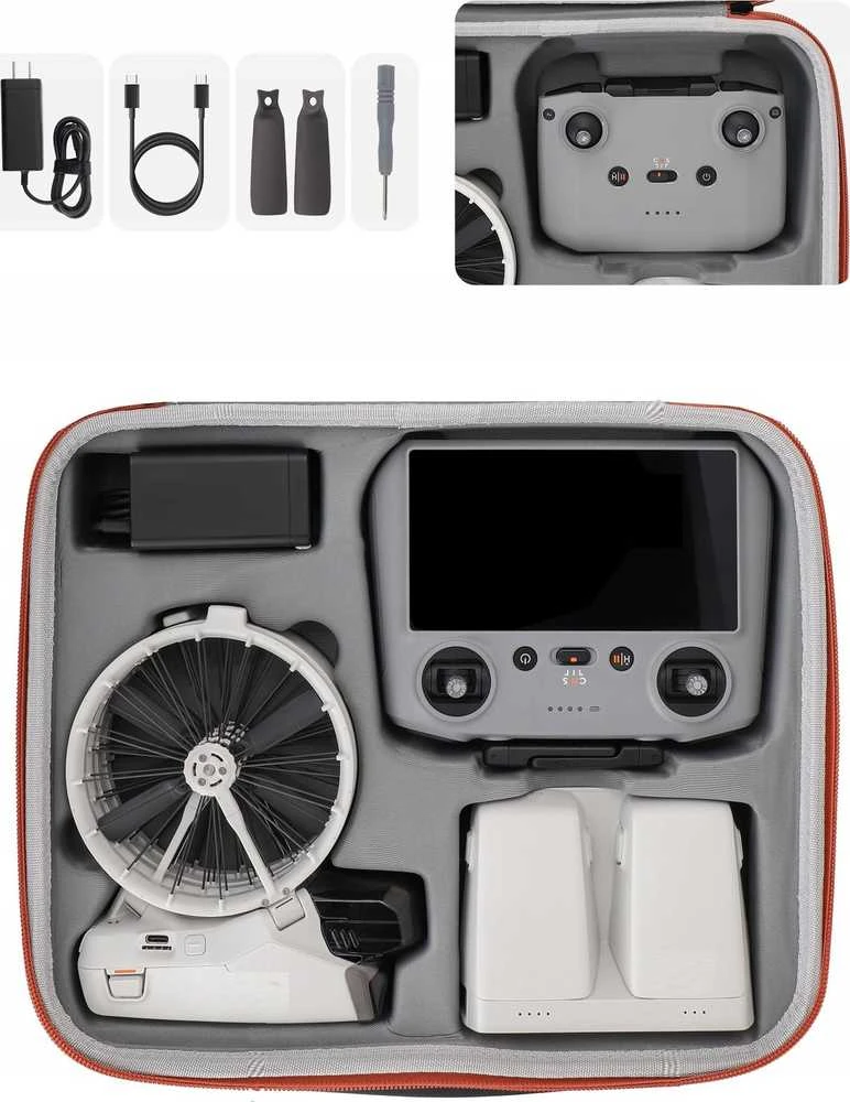 „SunnyLife XL“ kietas dėklas DJI FLIP nuotolinio valdymo pultui ir dronui / FP-B958-C / oranžinis