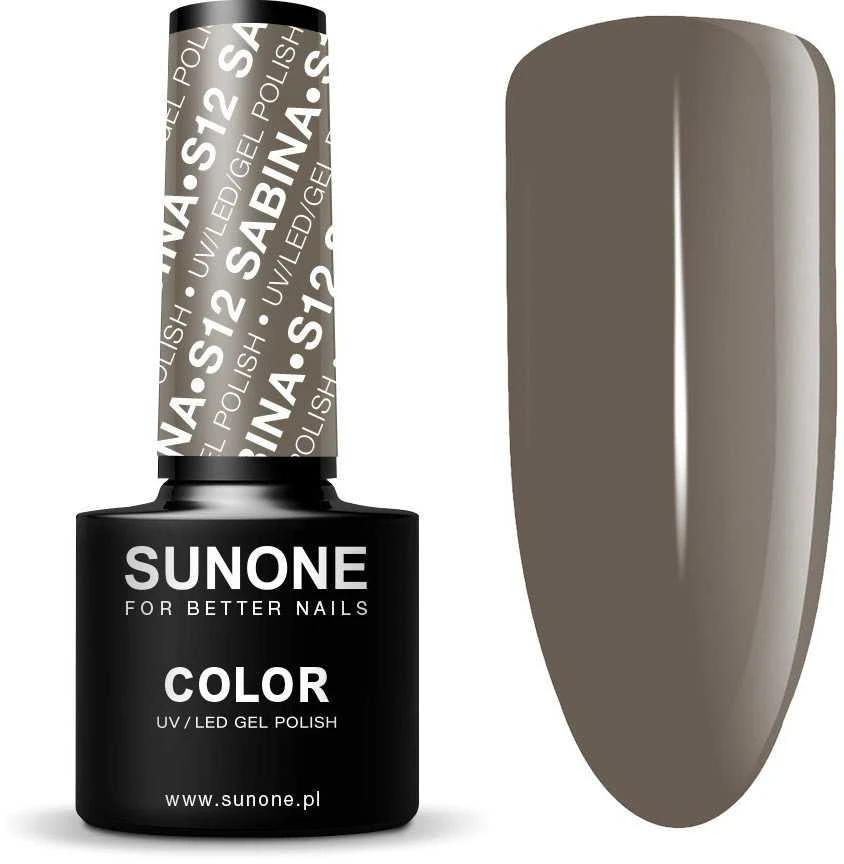 „Sunone“ UV/LED gelinis lakas, spalvotas – pilkas S12 Sabina, 5 g