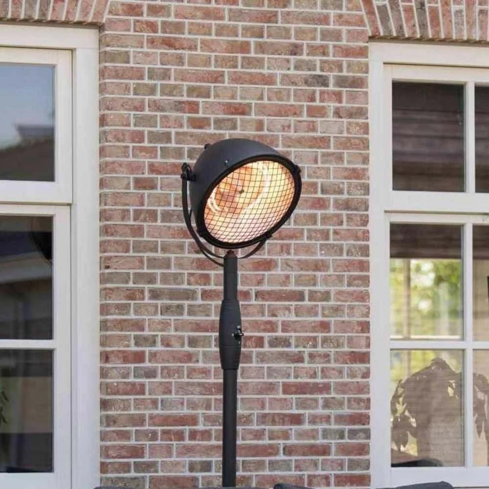 SUNRED® Indus Bright pastatomas infraraudonųjų spindulių terasos šildytuvas RSS19, 2100 W, Juodas