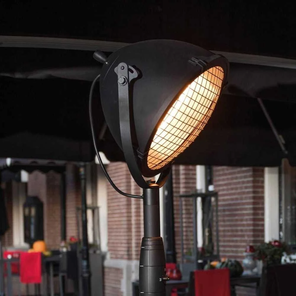 SUNRED® Indus Bright pastatomas infraraudonųjų spindulių terasos šildytuvas RSS19, 2100 W, Juodas