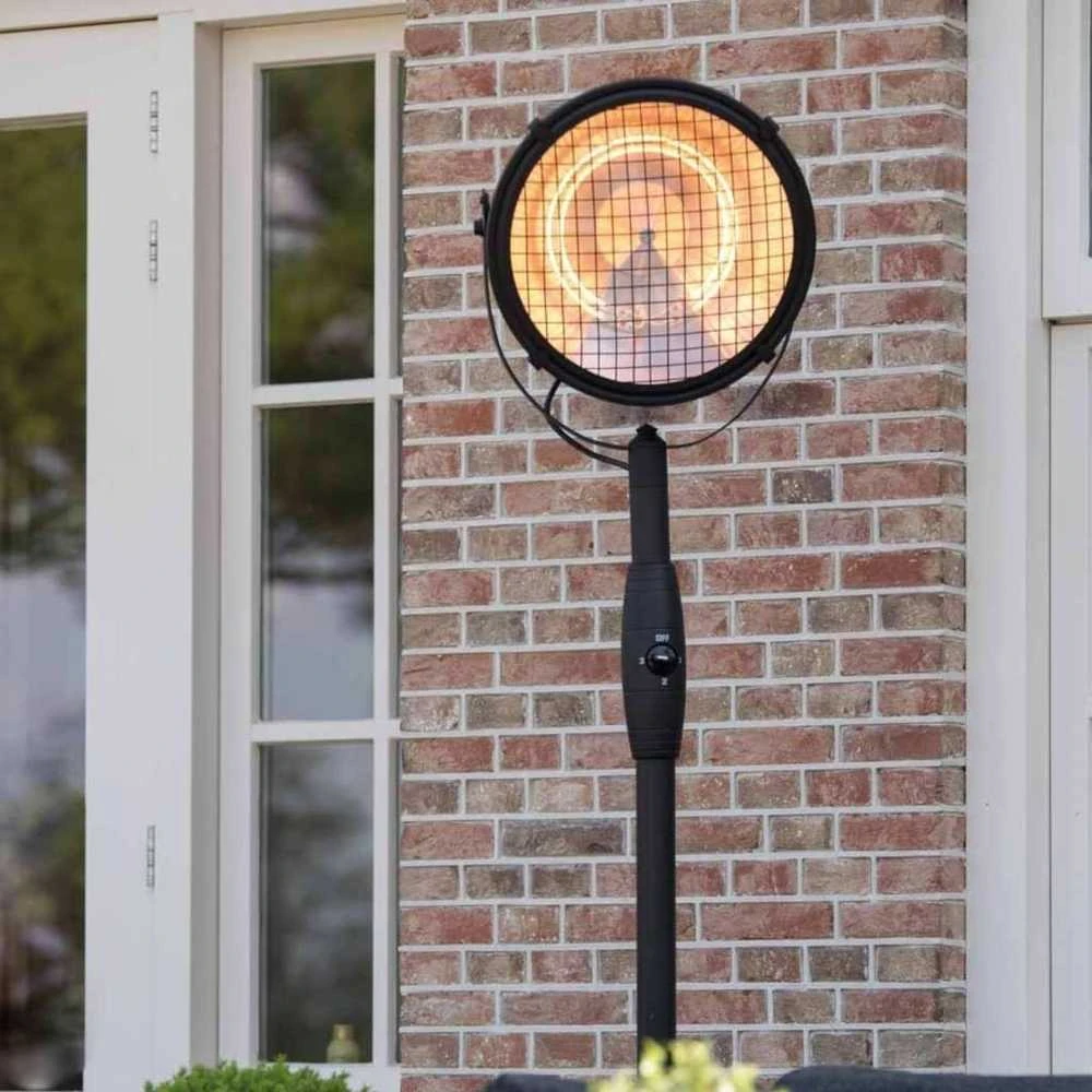 SUNRED® Indus Bright pastatomas infraraudonųjų spindulių terasos šildytuvas RSS19, 2100 W, Juodas