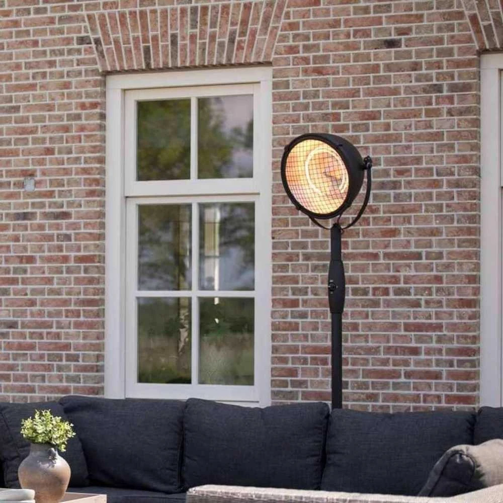 SUNRED® Indus Bright pastatomas infraraudonųjų spindulių terasos šildytuvas RSS19, 2100 W, Juodas