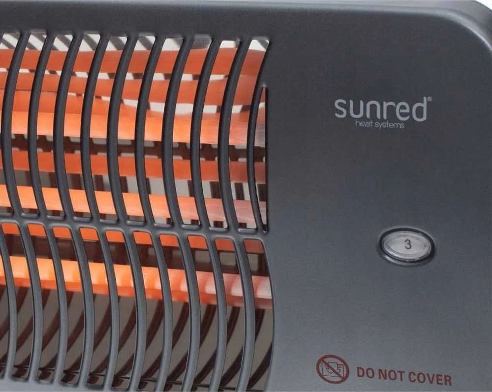 SUNRED® Lugo Quartz pakabinamas infraraudonųjų spindulių terasos šildytuvas LUG-2000W, 2000 W, Pilkas