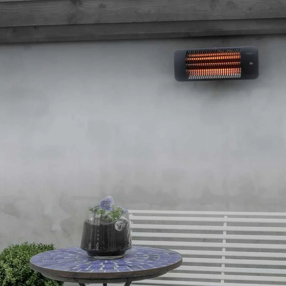 SUNRED® Lugo Quartz pakabinamas infraraudonųjų spindulių terasos šildytuvas LUG-2000W, 2000 W, Pilkas