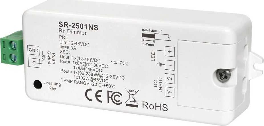 Sunricher LED juostų valdymo sistemos imtuvas 12-36V 1X8A SR-2501NS