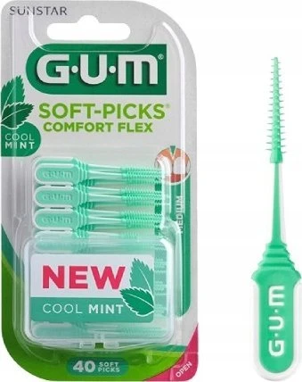 Gum Soft Picks Comfort Flex Reg Mint tarpdančių valymo priemonė 40vnt