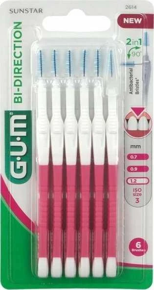 GUM Dviejų krypčių šepetėlis 1,2 mm