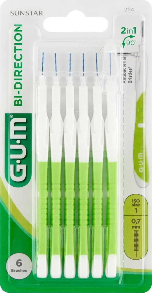 Gum Bi-Direction tarpdančių valymo priemonė 0,7mm žalia