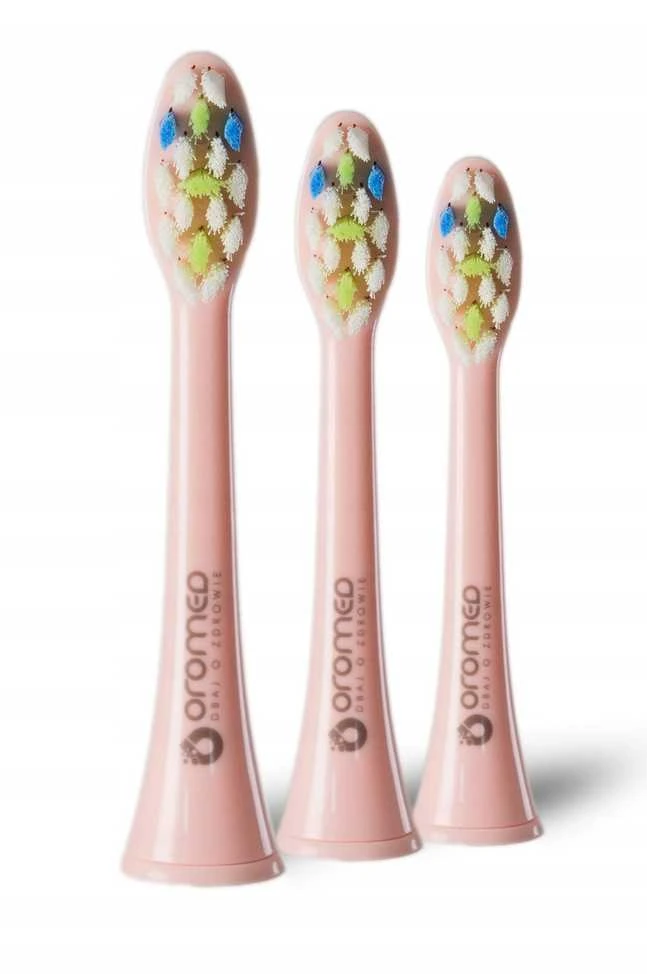 Antgaliai dantų šepetėliui Oromed ORO-SONIC NEXT rožinės spalvos, 3 vnt.