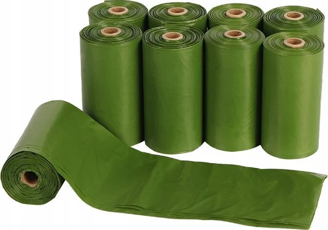 Šunų išmatų maišai, 300 vnt., 20 ritinėlių, žali + dėžutė