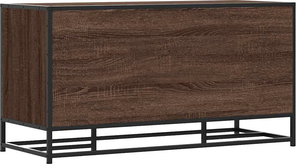 Batų suoliukas, ruda ąžuolo, 100x40x53,5 cm, mediena/metalas