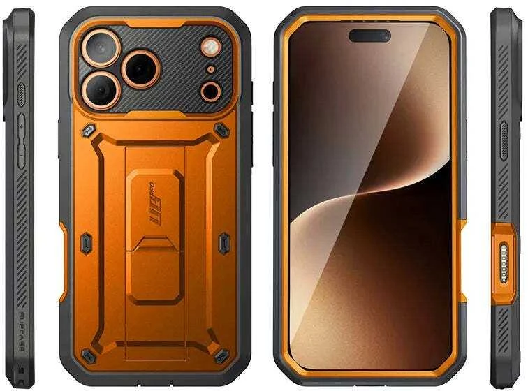 „Supcase Unicorn Beetle Pro“ dėklas, skirtas „iPhone 17 Pro Max“ – oranžinis