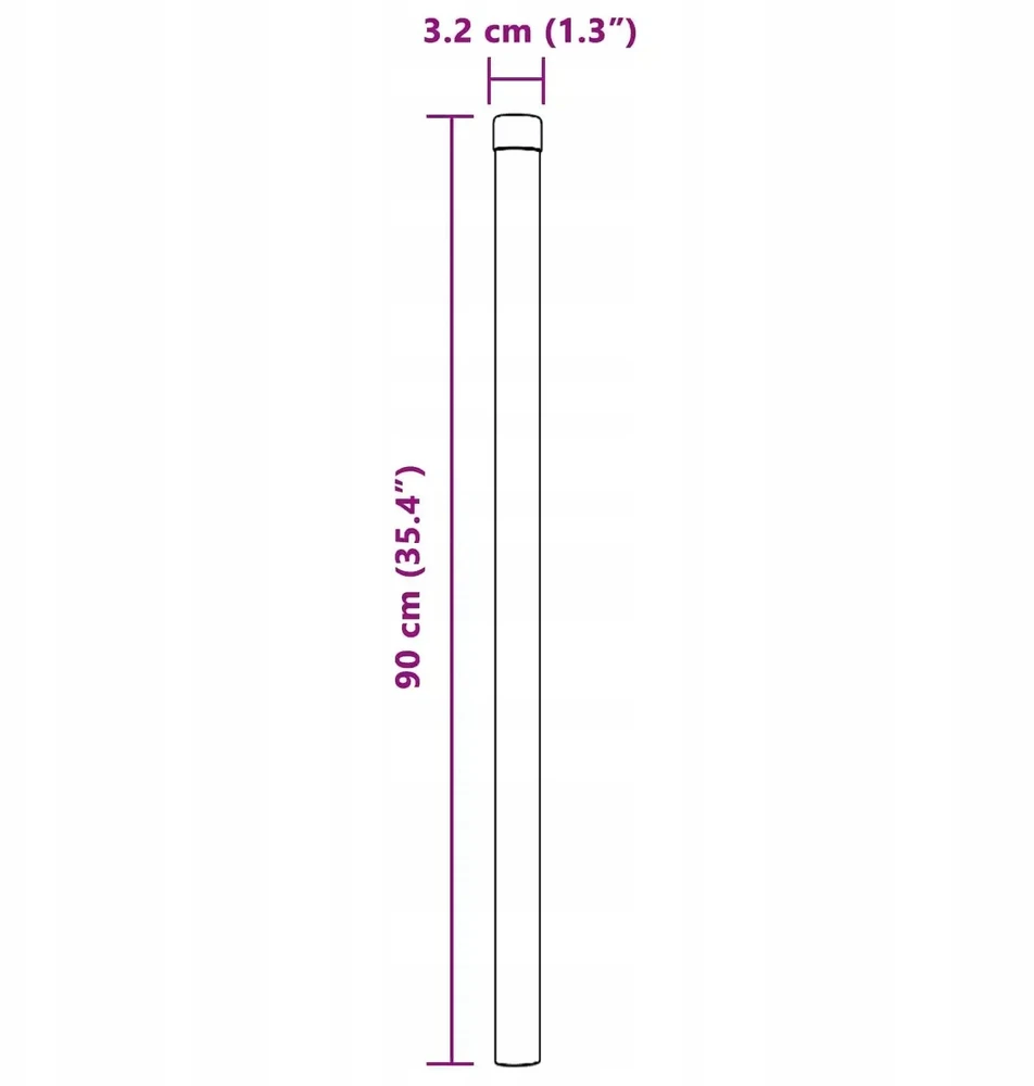 Tvorelės stulpas 12 vnt. Pilka 90 cm