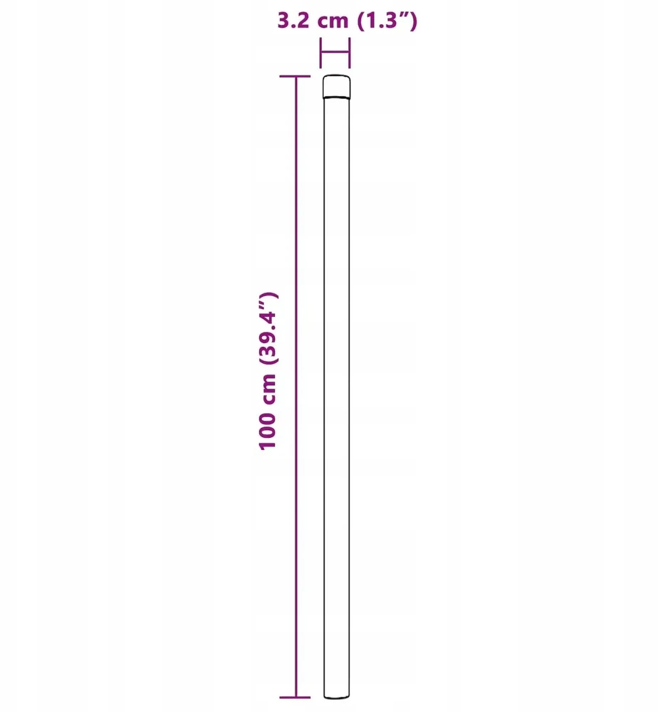 Tvorelės stulpas 12 vnt. Sidabrinė 100 cm
