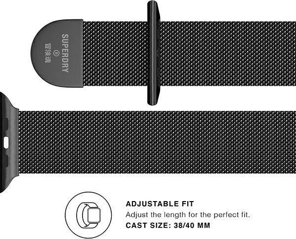 Išmaniojo laikrodžio Apple Watch metalinis dirželis, Juodos spalvos, 38/40/41mmmm