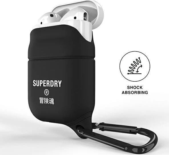 Dėklas SuperDry AirPods Cover Atsparus vandeniui juoda |juodas 41692