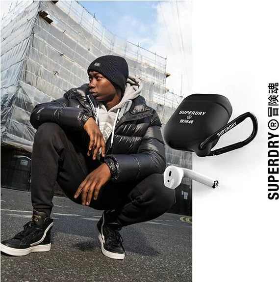 Dėklas SuperDry AirPods Cover Atsparus vandeniui juoda |juodas 41692